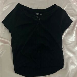 American Eagle Outfitters Black Button up Tee